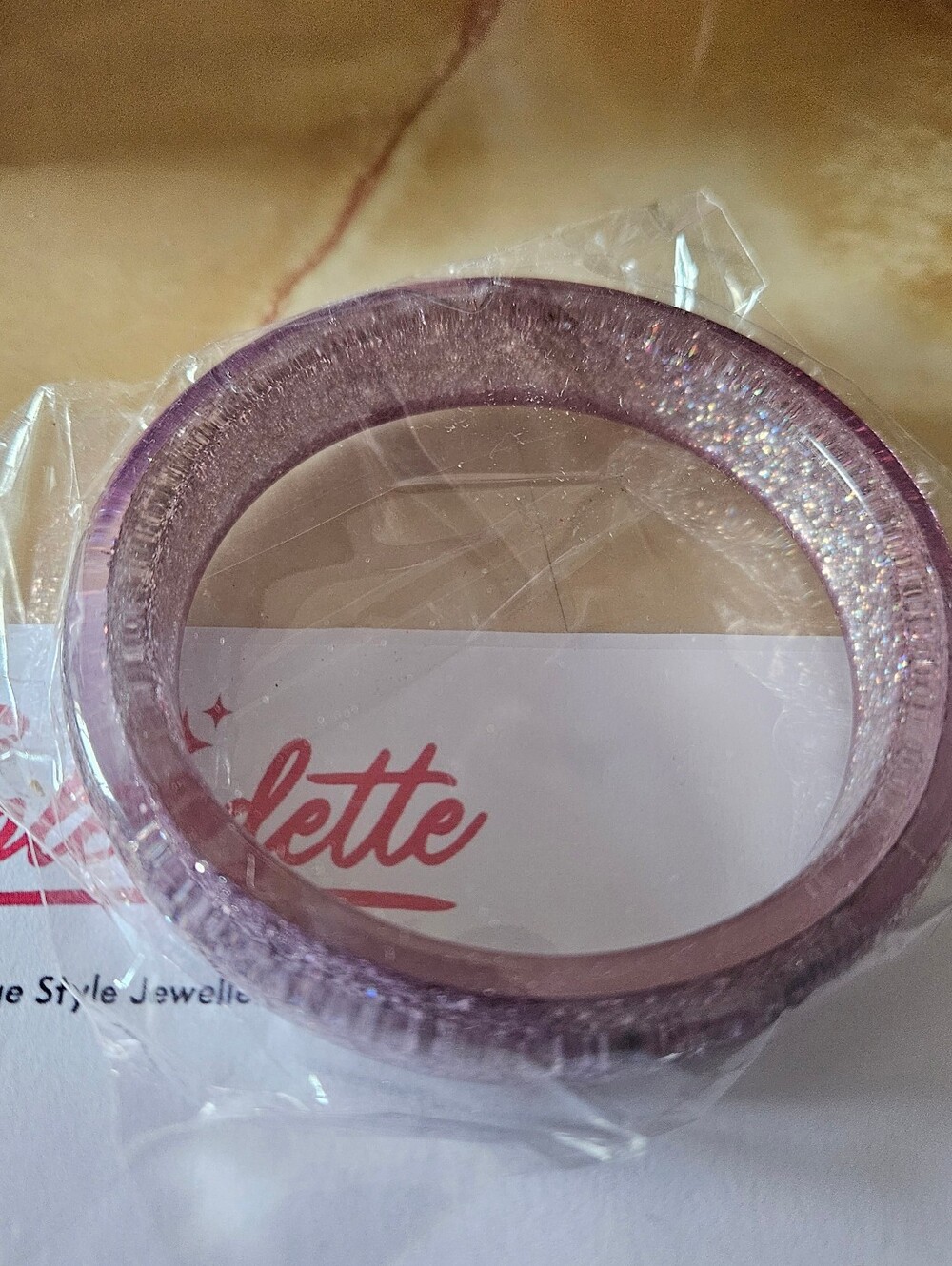 Splendette Glitter Bangle Lavender - Medium/Claasic size NWOT